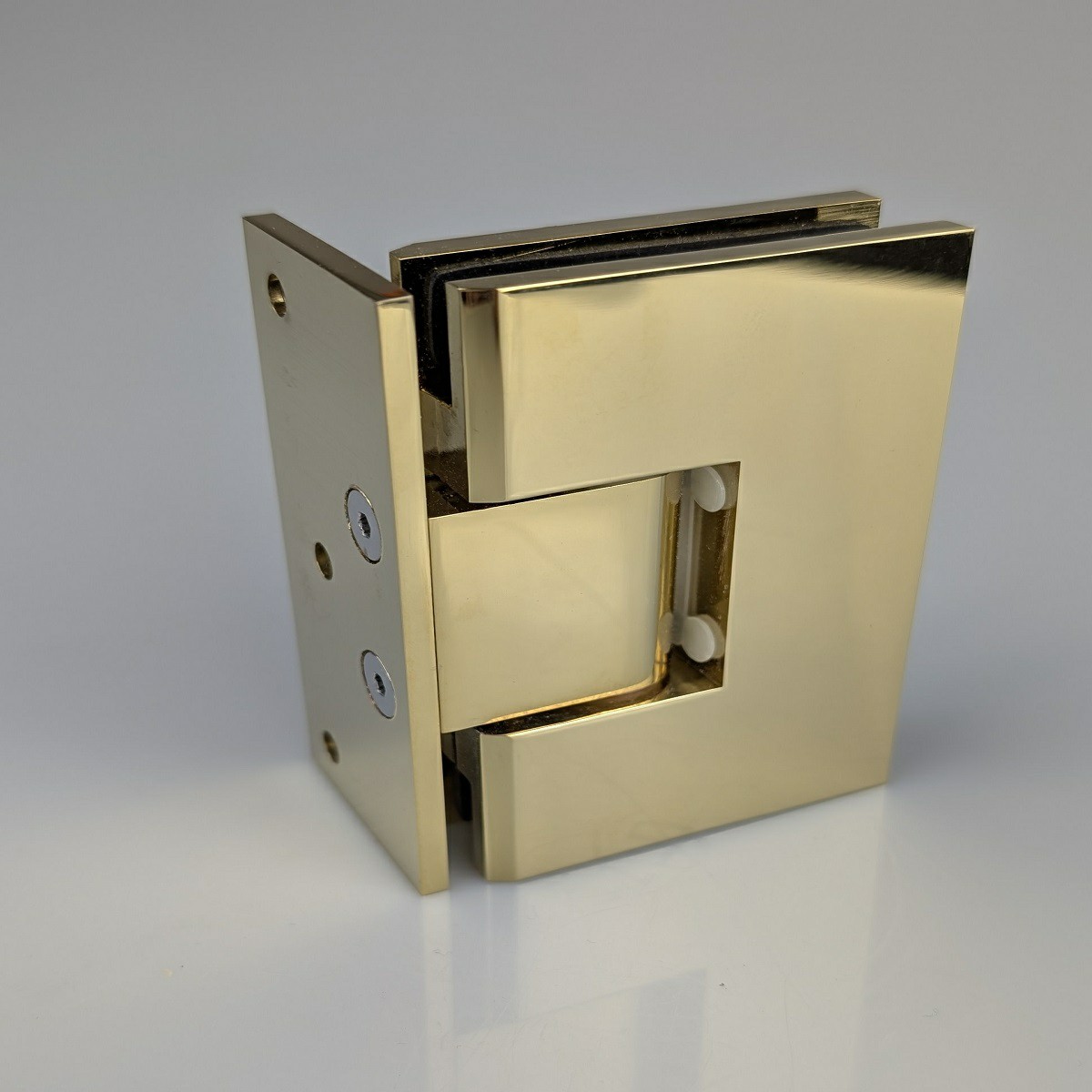 PVD Gold L shaped glass to wall hinge